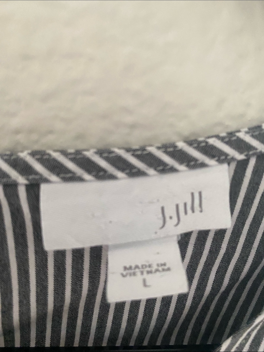 J. Jill Black and White Pin Striped Top Size Large - Picture 2 of 7